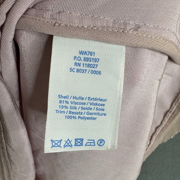 Boden Dusty Pink Silk Blend Velvet Cap Sleeve Top Scoop Neck Womens US 8 UK 12 - Picture 5 of 7